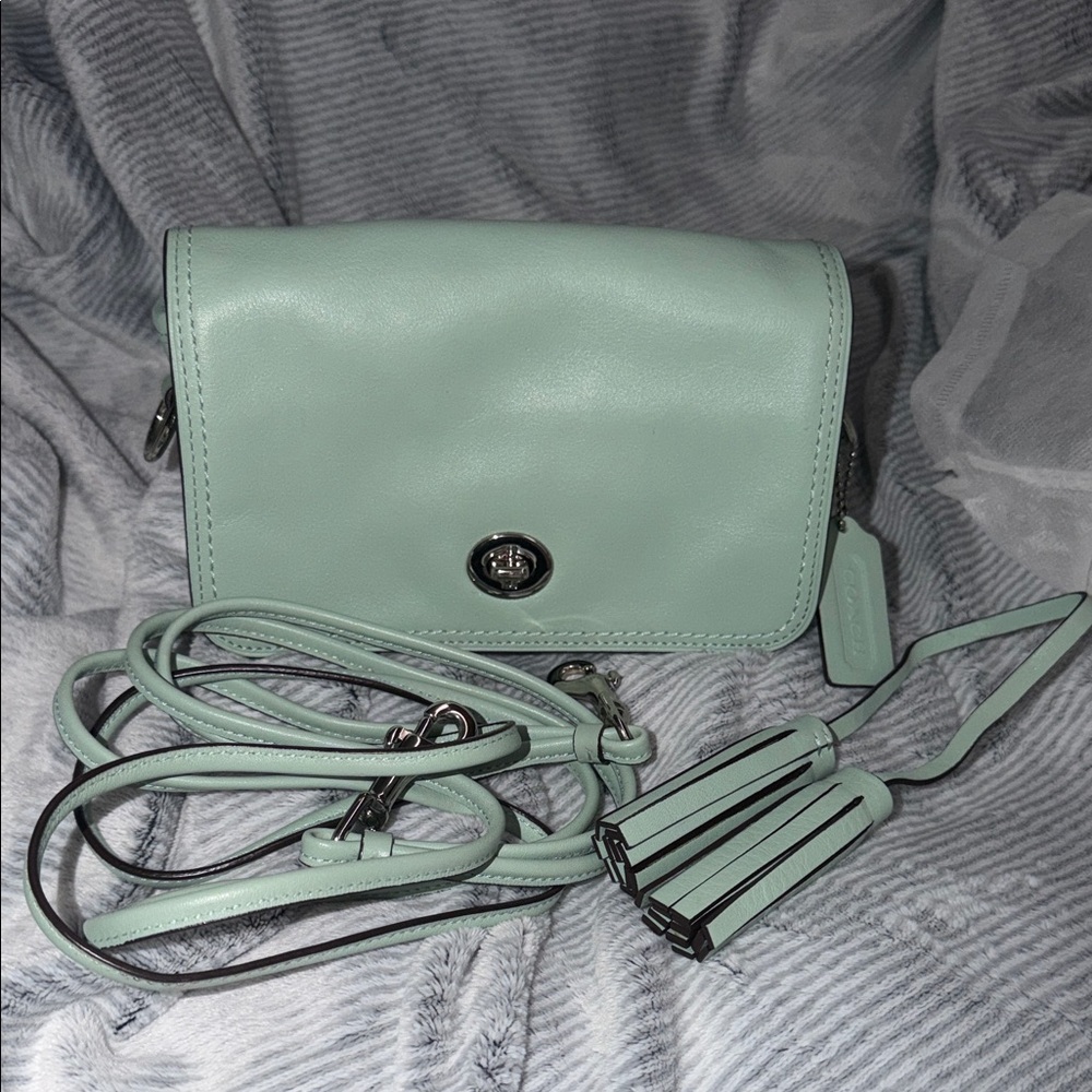 COACH LEGACY Leather Crossbody Bag with Tassel Detailing